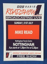 BBC Radio 1 A4 Roadshow '91 Flyer Poster, Mike Read, Nottingham