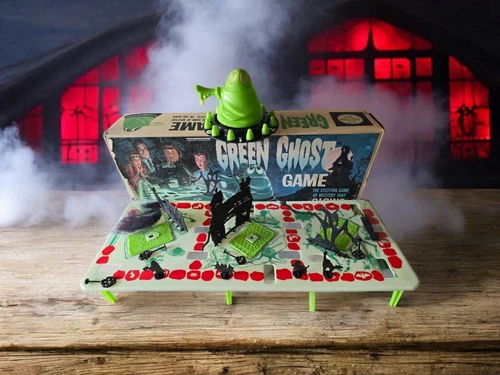 Vintage 1965 Transogram Green Ghost Game Luminous Mostly Complete Original Box