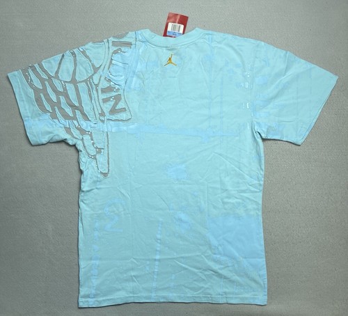Nike Unreleased Jordan Camiseta Para Hombre Mediana Ragged Symbol Azul Carolina Zapato - Imagen 11 de 14