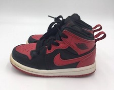 Nike Air Jordan 1 Mid Banned Bred Toe Black Red 640734-074 Youth Size 7C Shoes