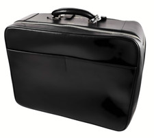 Borsa da viaggio ORIGINALE Valextra Avietta 48 ore in pelle nera weekend bagaglio di lusso