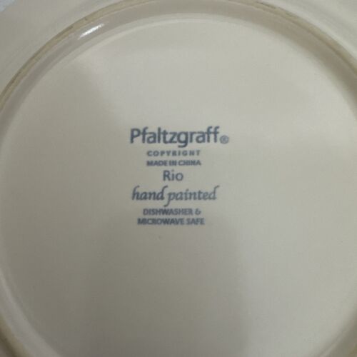Set of 4 Pfaltzgraff RIO Blue Hand Painted Stoneware Dinner Plates 11" - Picture 2 of 3