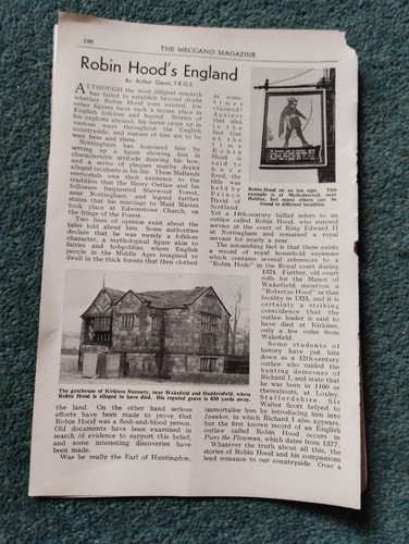 Di28 Ephemera 1953 Artikel Robin Hood und sein England