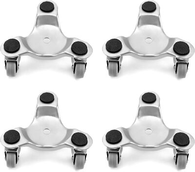 4 pcs 6'' Steel Tri-Dolly, 400 lbs Load Capacity, Great for Moving Furniture &...