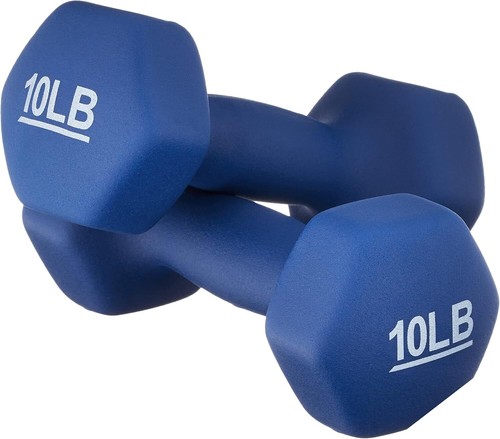 Neoprene Hex Dumbbell Hand Weights, Set of 2 - Workout Strength Training - Picture 10 of 27