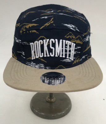 Rocksmith 100% AUTHENTIC 5 Panel Navy Mountain Strapback Adjustable multicolor