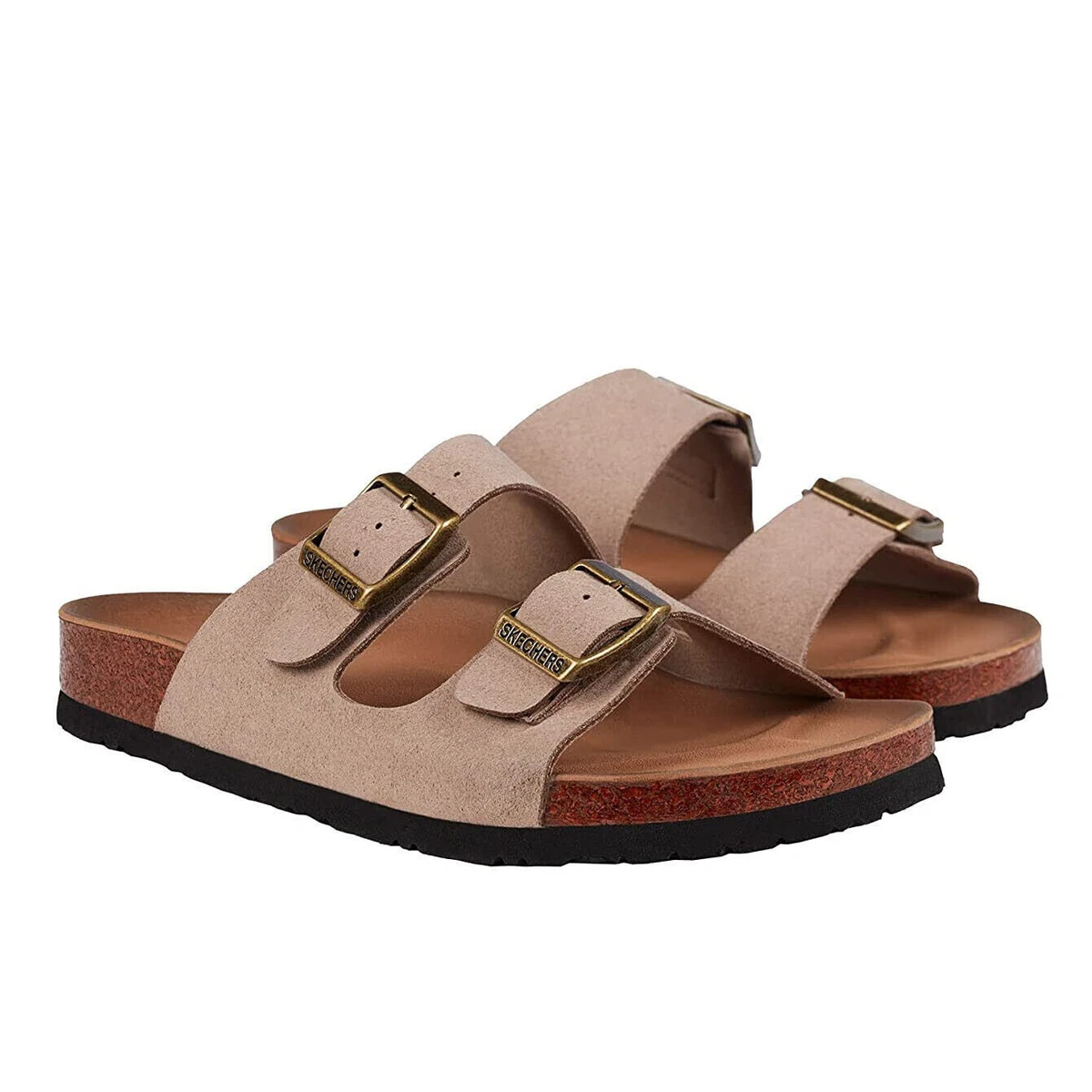 SKECHERS GRANOLA STRAP RELAXED FIT LUXEFOAM SANDAL WOMEN SHOES TAUPE SIZE 10 NEW