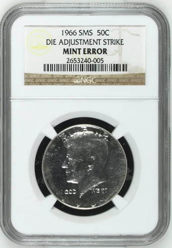 1966 NGC Test Piece SMS ✅ SMS Die Adjustment Strike! SMS Kennedy Half Dollar 50C