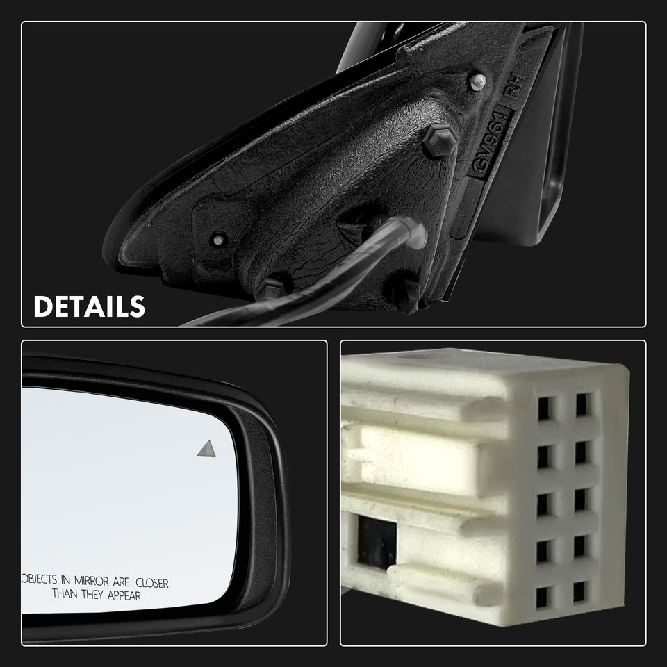 Passenger Black Power Heated Mirror w/ Memory for Jeep Grand Cherokee ...