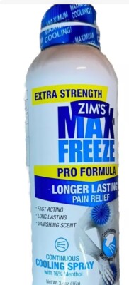 ZIMS - MAX FREEZE - Pro Formula - Long lasting Pain Relief - 3.4 oz  Ex 12/2024