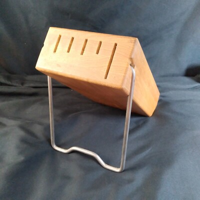 Vintage Cutco Slot Knife Storage Wooden Block Rectangle Kitchenware Brown  Oak