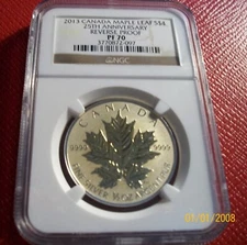 2013  CANADA 1/2 oz silver $4 MAPLE AMAZING GILT BY NATURE NGC  REVERSE PF 70 UC