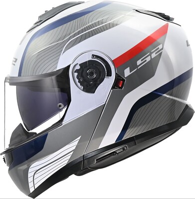 LS2 FF908 Strobe 2 Monza White Blue Red Gr.L Motorradhelm Klapphelm