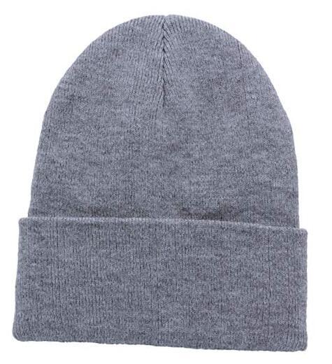 Unisex Cuffed Knit Skull Hat for Men & Women in Heather Grey-image