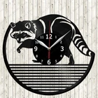 Raccoon Vinyl Record Wall Clock Decor Handmade 6655