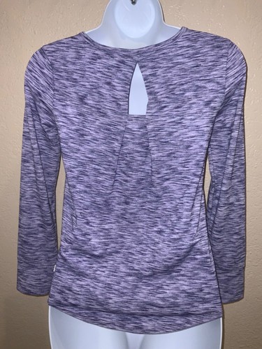 Girls Shirt Lilac Wash (Marled) Pleated back Long sleeve breathable Champion C9 - Picture 5 of 7