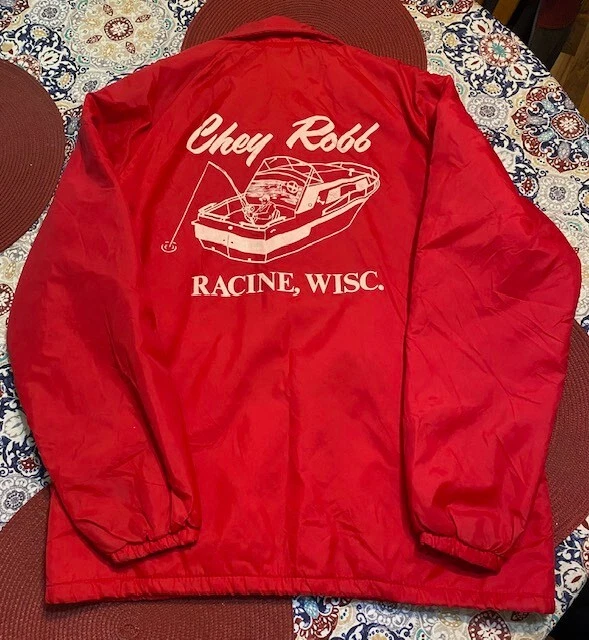 Vintage Fishing Boat Quilted Snap Jacket Size Medium Cheyenne 70s-80s Racine, WI