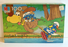 Vintage Smurf 100 Piece Jigsaw Puzzle Milton Bradley Peyo SKIING 1987 Unopened