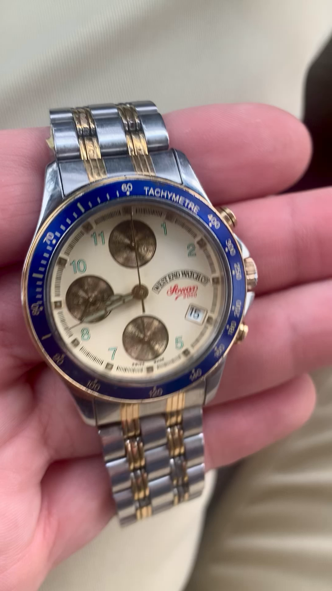 ✓ RARE West End Swiss Watch Automatic Chronograph Valjoux 7750