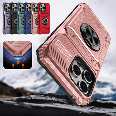 Shockproof Card Ring Case Cover For iPhone 15 Pro 14 13 12 11 Samsung Galaxy S24