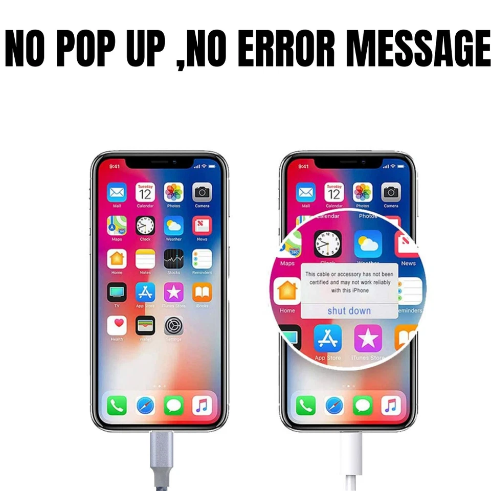 LOTE de cables de carga rápida de carga rápida de 6 pies para iPhone 14 13 12 11 XR 8 Foto 4 de 4