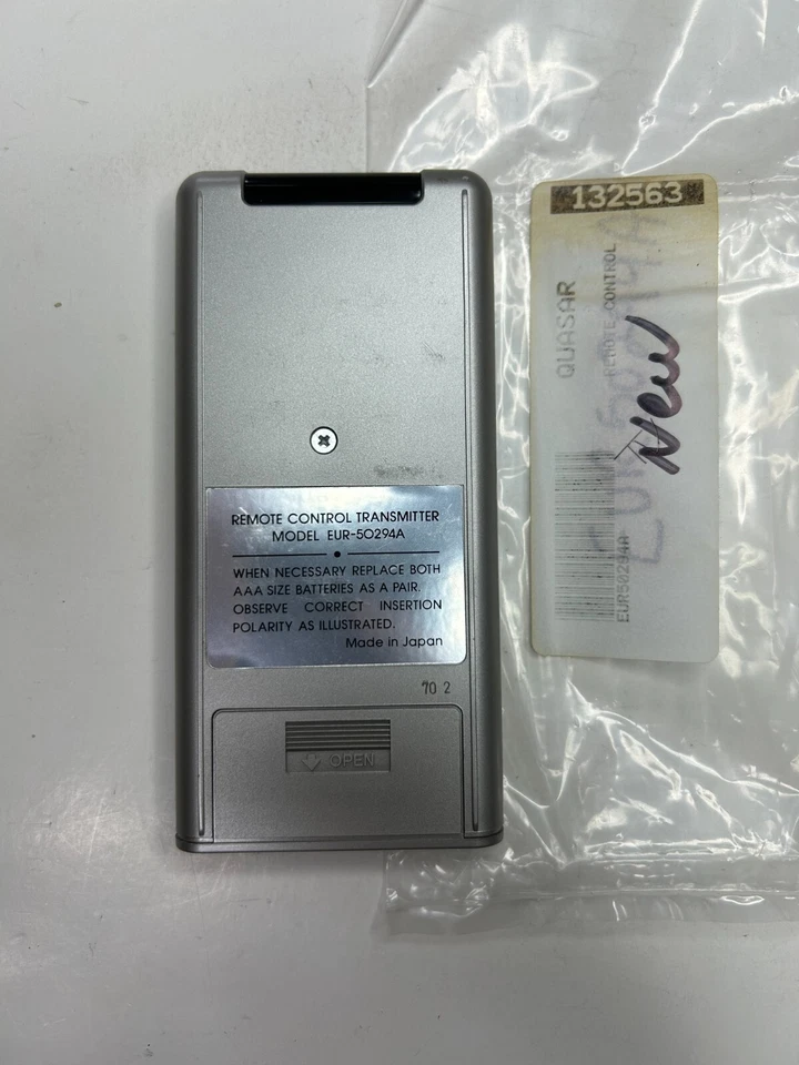 Quasar EUR-50294A TV Remote Control Silver OEM NOS for TT6277Y TT6277YW TT6278YW - Image 2 of 2