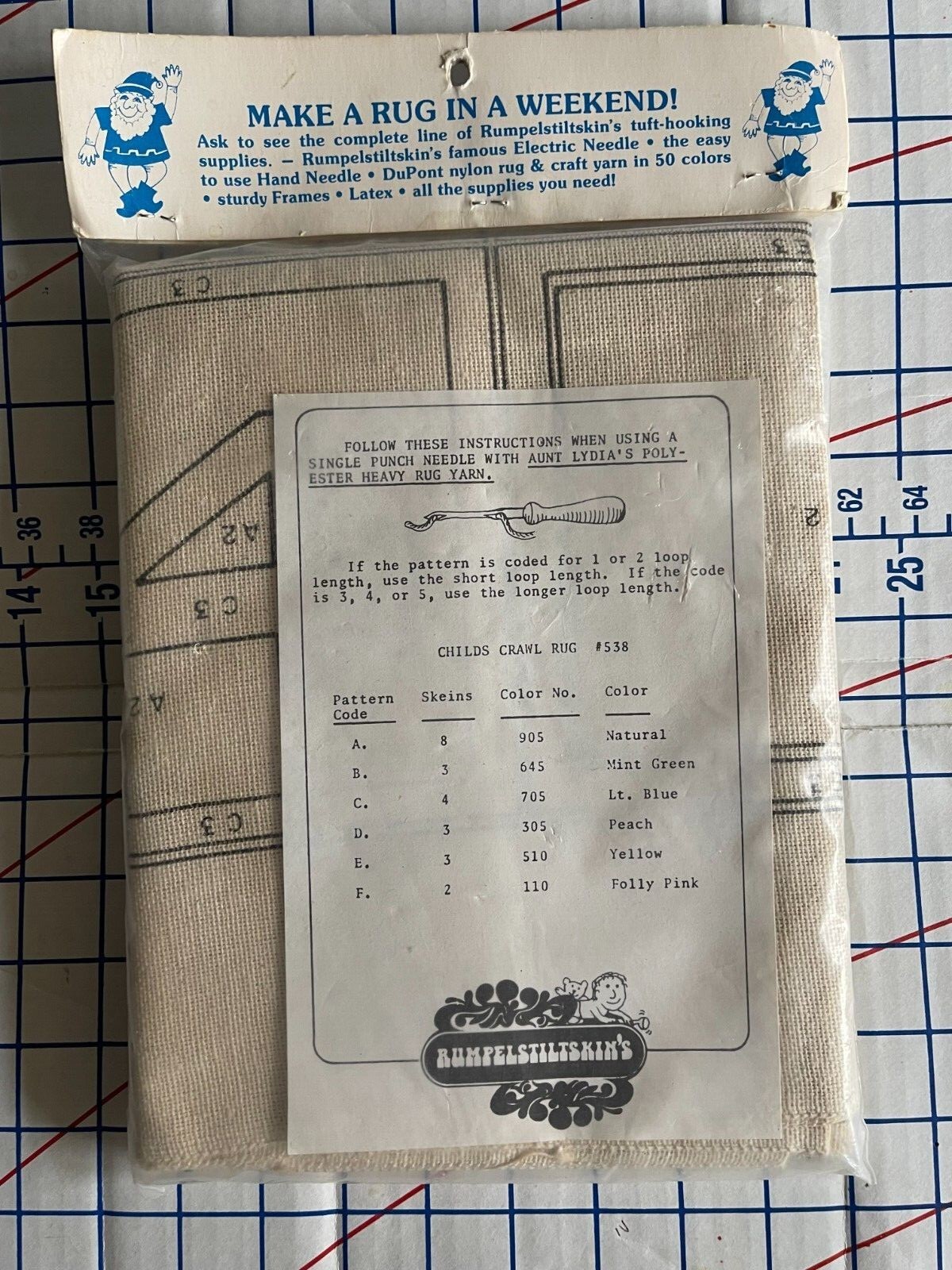 New RUMPELSTILTSKIN'S Child's Crawl Punch Needle Rug Or Wall Hanging 34 x 38 eBay