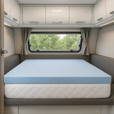 2" 3" 4" RV Mattress Topper/Camper Pad, Twin 3/4 Full Bunk Short Queen RV King