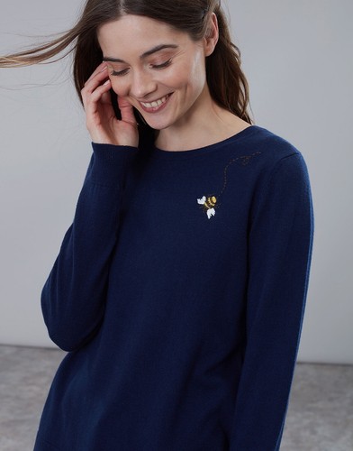 navy bee embroidered jumper BNWT UK 