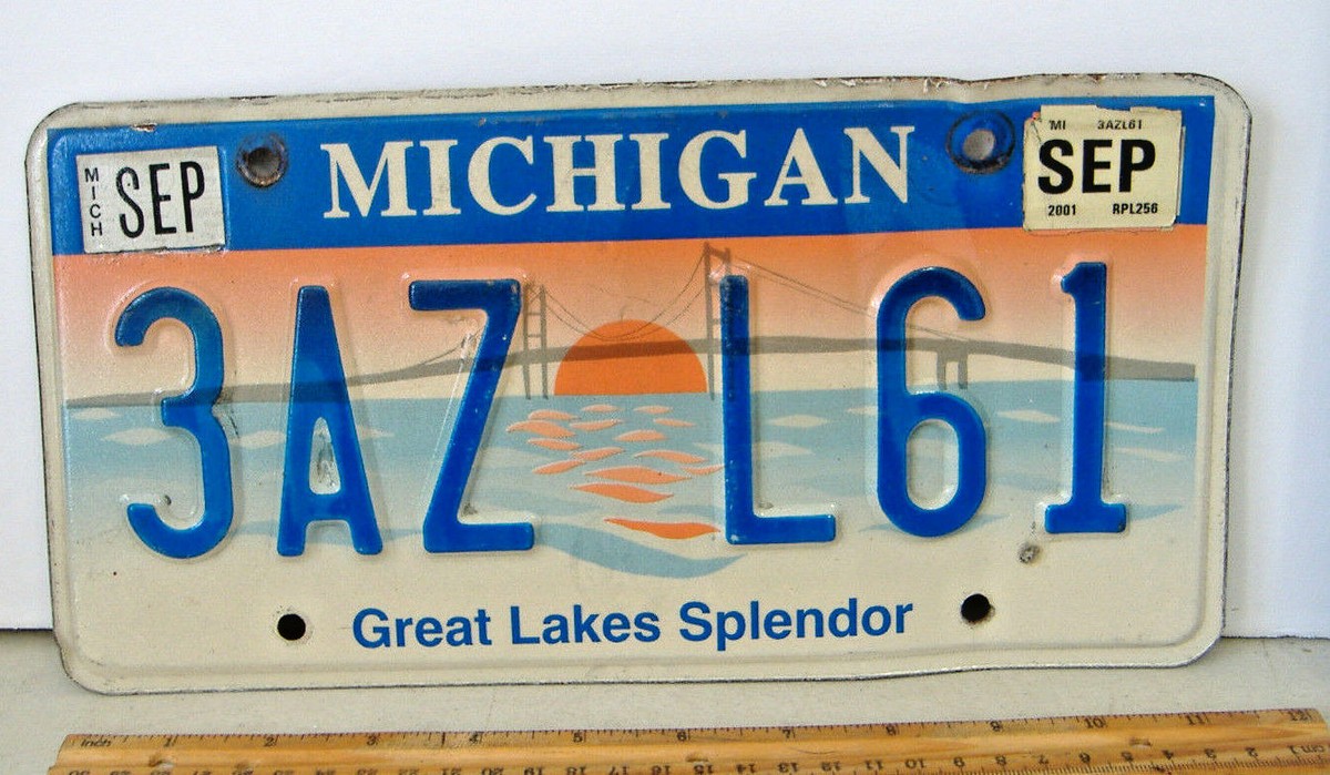 MICHIGAN~GREAT LAKES SPLENDOR~LICENSE PLATE~3AZ L61 | eBay