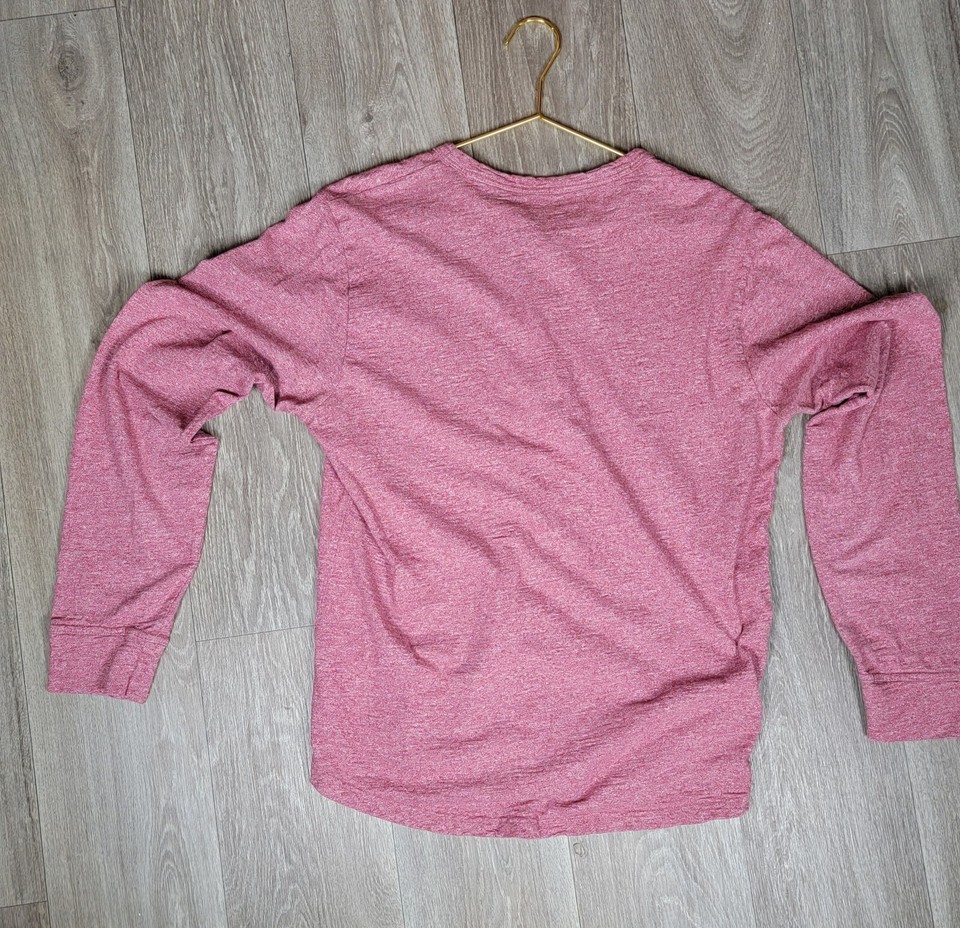 Bonobos Henley Long Sleeve Pullover Shirt Standard Fit Red Cotton Mens