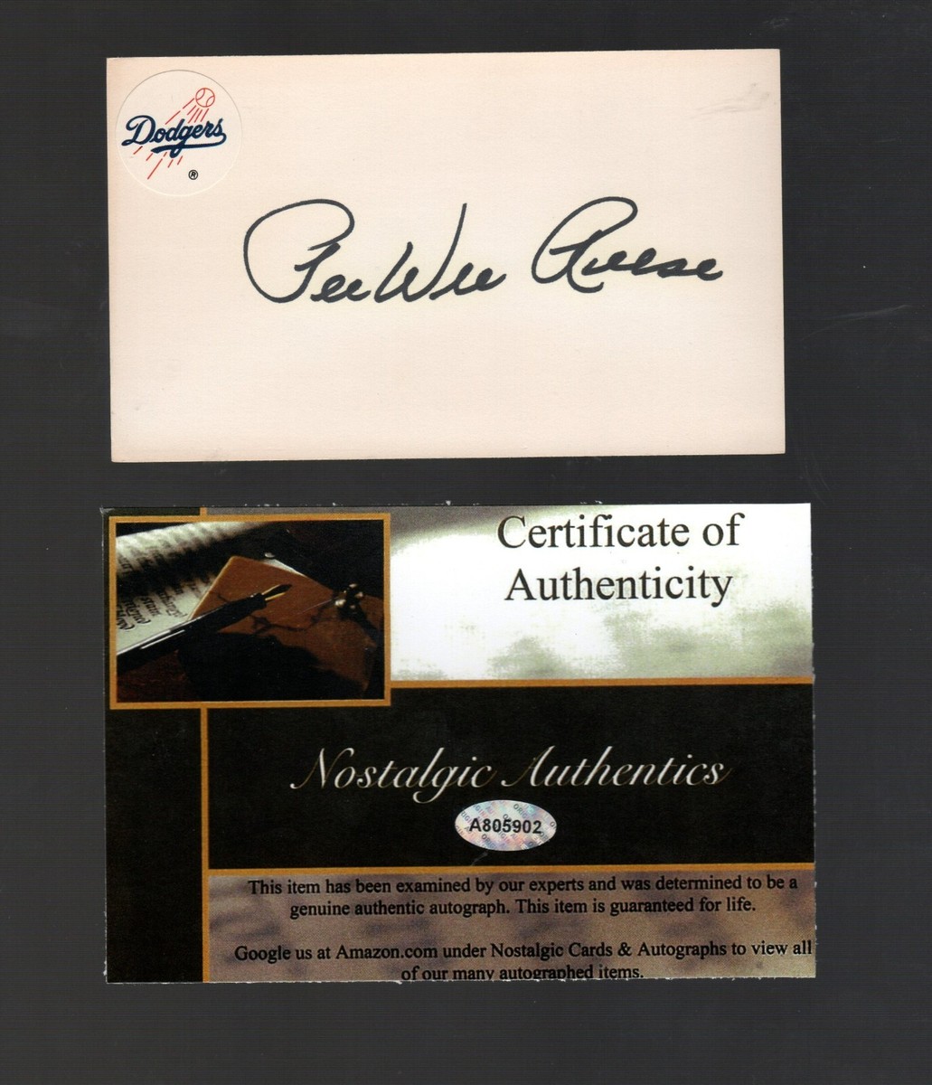Pee Wee Reese Brooklyn Dodgers HOF Autographed Signed 3x5 Card