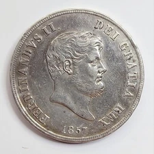 Naples Two Sicilies 120 grain plate 1857 Ferdinand II Bourbon
