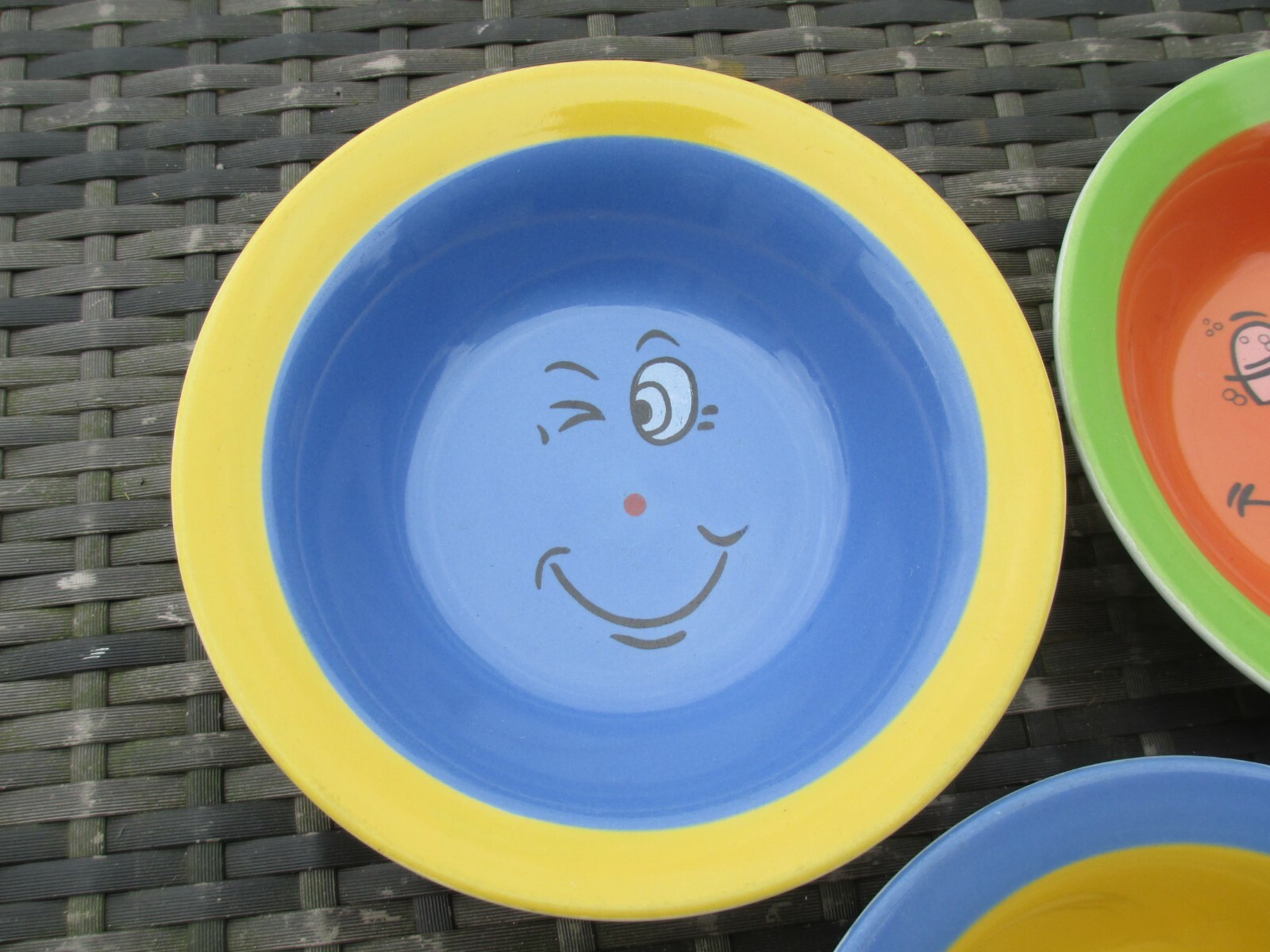 Trade Winds Tableware FUNNY FACES Set of X3 Ceramic Colour Cereal