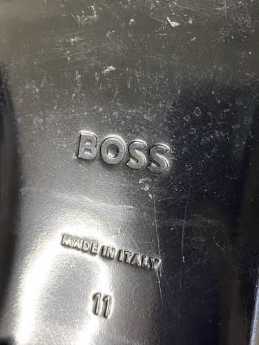 Zapatos de vestir BOSS negros charol brillantes clásicos cuello Oxford tubería 11 EE. UU. - Imagen 10 de 11