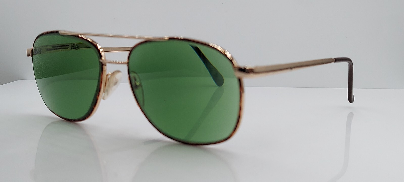 Vintage AOSafety DT1 Brown Gold Pilot Metal Sunglasses USA FRAMES ONLY