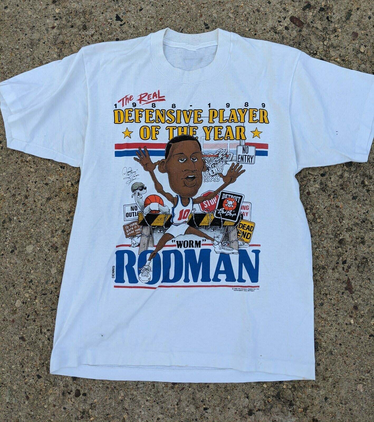 Dennis Rodman Caricature Shirt 1989 Vintage Bad Boy
