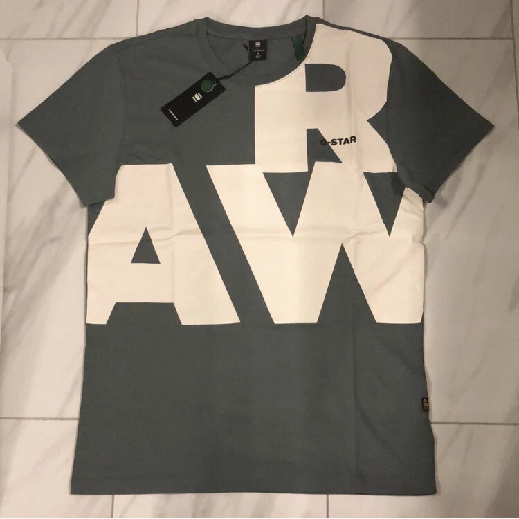 G-Star Raw Men's Scaled Up T-Shirt Green White New