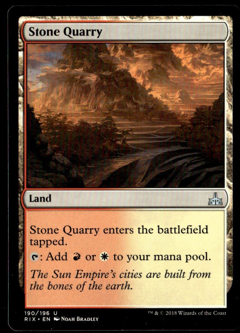 2018 Rivals of Ixalan Stone Quarry Uncommon MTG Card #190