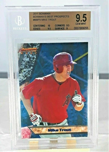 MIKE TROUT ROOKIE 2011 BOWMANS BEST PROSPECTS *9.5 GEM MINT* #BBP9 SHARP CARD!