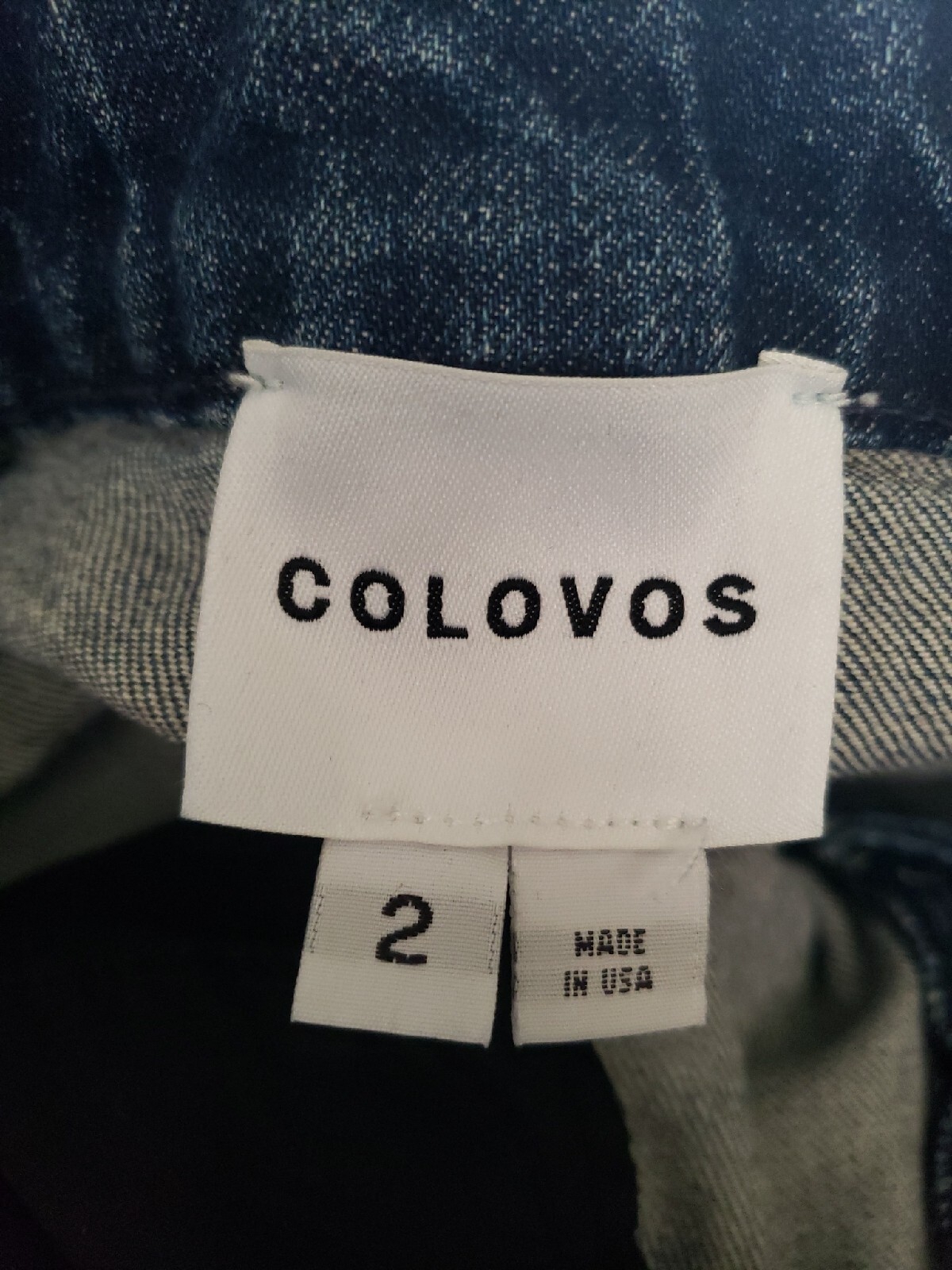 COLOVOS Jeans Split Button Raw Hem Two Toned Deni… - image 2