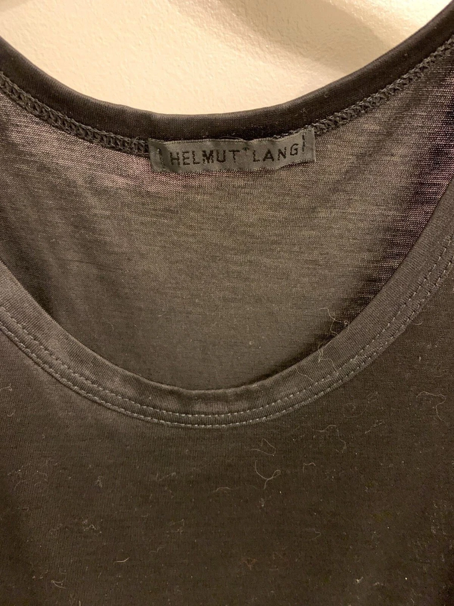 Helmut Lang Archive Vintage Black Split Hem Bondage Tank Top