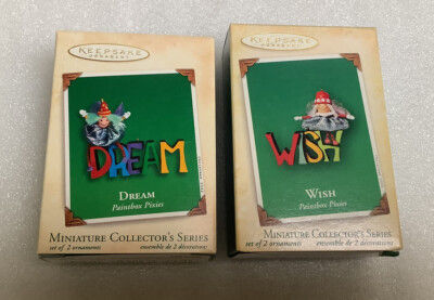 Hallmark Christmas Ornament 2002 2004 Paintbox Pixies Dream and Wish