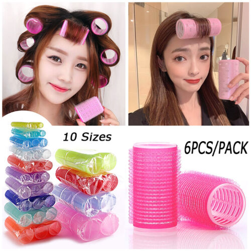 Women Self-adhesive Bangs Roll Hair Plastic Curlers Hair Curlers Salon  Accessory | eBay