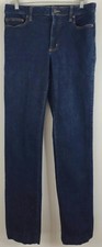 Lands' End Womens Straight Mid Rise Jeans Size 10 Dark Wash