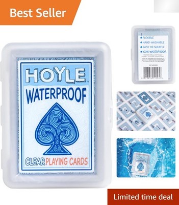 Hoyle Waterproof Playing Cards - Clear Plastic Deck for Easy Shuffling & Fun