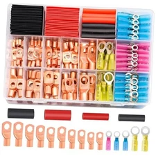 /Battery Cable Ends AWG 2 4 6 8 10 12 14 16 Gauge Copper Cable Wire 180PCS