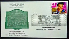 1¢ WONDER'S ~ ELVIS PRESLEY FDC 1993 SUN RECORDS WHERE IT BEGAN ~ D818