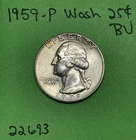 1959-P Washington Quarter 25c BU Uncirculated 90% Silver US Coin See Pictures
