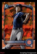 2025 Bowman Chrome Draft Sapphire Orange Refractor Kaleb Wing 1ST ROOKIE 07/25